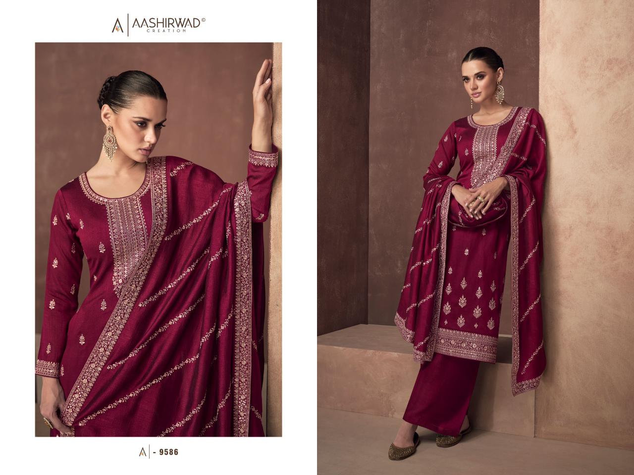 Gulkand Zaha By Aashirwad 9582-9586 Wedding Salwar Suit Catalog